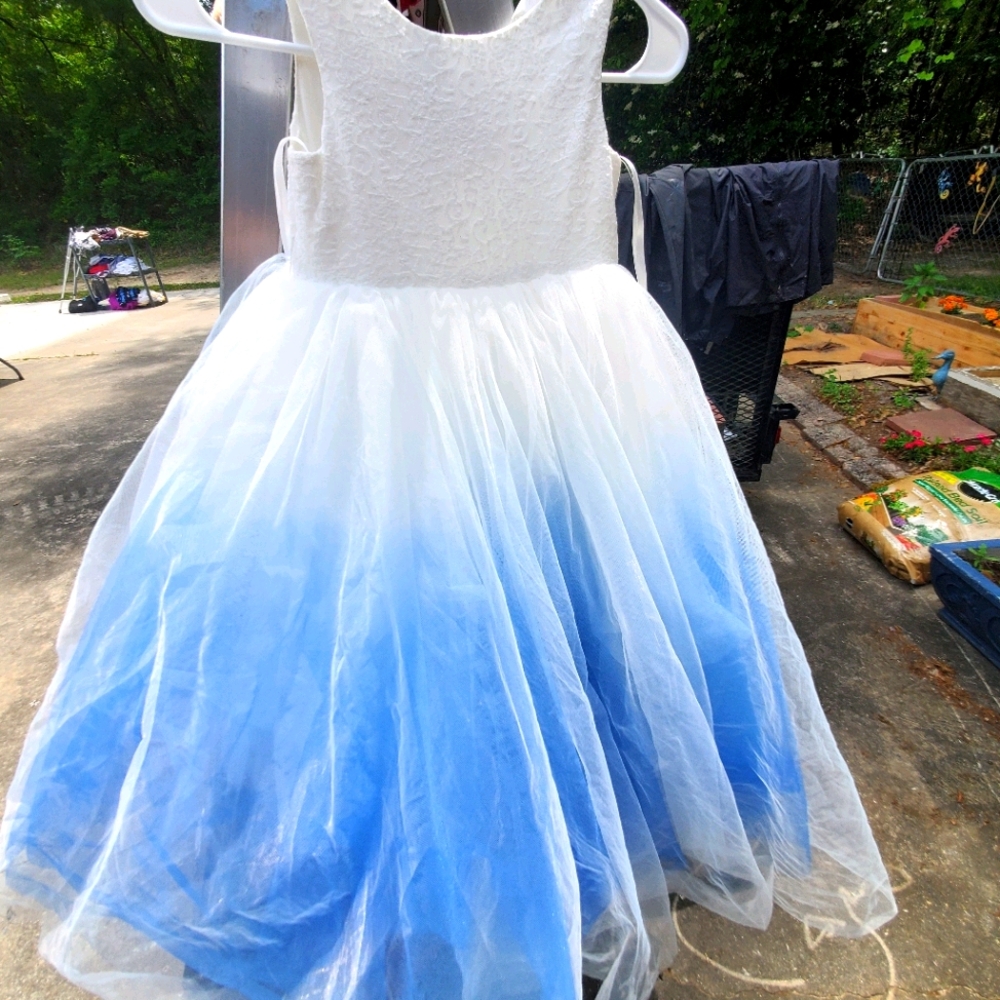 David's bridal flower girl gown size 5 dip dyed